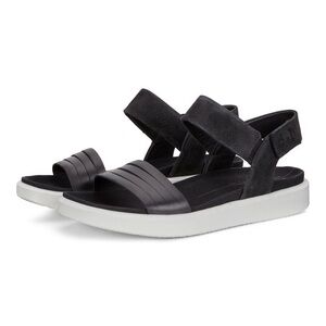 Ecco Flowt Nubuck Sandals in black and white